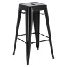 Hoker Czarny, Krzesło Barowe, Metalowe, Paris 75cm, Inspirowane Tolix
