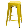 Hoker Żółty, Krzesło Barowe, Metalowe, Paris 75cm, Inspirowane Tolix