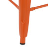 Hoker Pomarańczowy z Oparciem, Krzesło Barowe Paris 66cm, Metalowe, Inspirowane Tolix