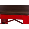 Hoker Czerwony, Krzesło Barowe Paris 75cm, Metalowe, Orzechowe Siedzisko, Inspirowane Tolix