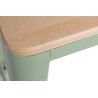 Hoker Zielony, Krzesło Barowe Paris 75cm, Metalowe, Sosnowe Siedzisko, Inspirowane Tolix