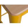 Hoker Żółty, Krzesło Barowe Paris 75cm, Metalowe, Sosnowe Siedzisko, Inspirowane Tolix