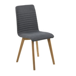 Krzesło Tapicerowane Arosa, Antracytowe, Drewniane Nogi
