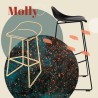 Krzesło Barowe Molly Low, Hoker, Czarne, Metalowe Nogi