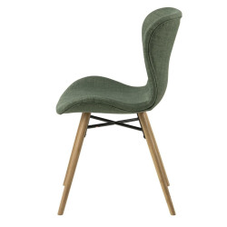 Krzesło Tapicerowane Batilda, Zielone, Drewniane Nogi