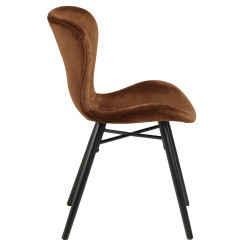 Krzesło Tapicerowane Batilda, Brązowe, Czarne Drewniane Nogi