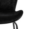 Krzesło Tapicerowane Batilda, Czarne, Welwet, Czarne Metalowe Nogi