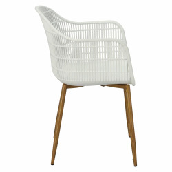 Krzesło Becker, Białe, Ażurowe, Drewniane Nogi, Skandynawskie