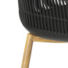 Krzesło Becker, Czarne, Ażurowe, Drewniane Nogi, Skandynawskie