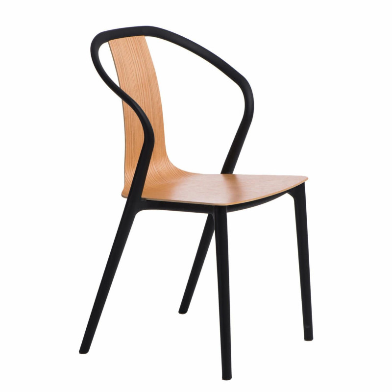 Krzesło Bella, Czarne / Naturalne Drewniane, Nowoczesne