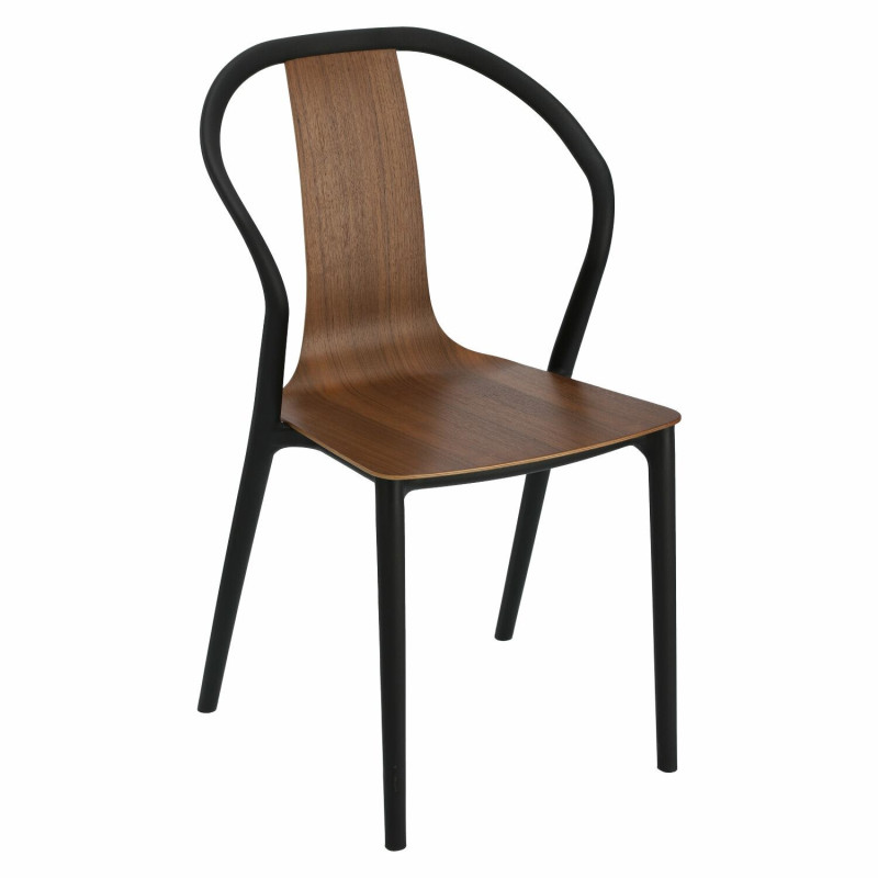 Krzesło Bella, Czarne / Naturalne Orzechowe, Nowoczesne