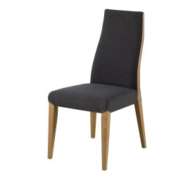 Krzesło Tapicerowane Bianca, Szare, Drewniane Nogi