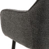 Krzesło Tapicerowane Brooke, Antracytowe, Pikowane, Czarne Metalowe Nogi