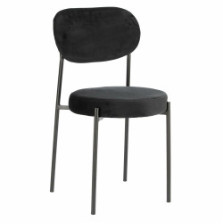Krzesło Tapicerowane Camile, Czarne, Welwet, Metalowe Nogi