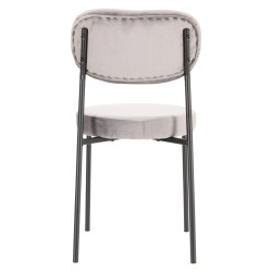 Krzesło Tapicerowane Camile, Szare, Welwet, Metalowe Nogi