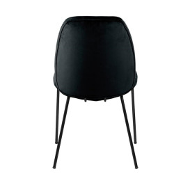 Krzesło Tapicerowane Carmen, Czarne Welurowe, Czarne Metalowe Nogi