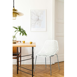 Krzesło Glamour Cepelia (Białe, Chromowane Nogi, Inspirowane Caprice)