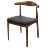 Krzesło Drewniane Codo (Jasny Brąz, Czarne Siedzisko, Inspirowane Elbow Chair)