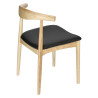 Krzesło Drewniane Codo (Naturalne, Czarne Siedzisko, Inspirowane Elbow Chair)
