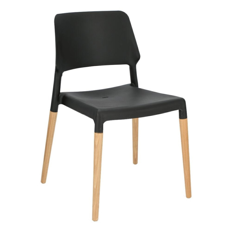 Krzesło Cole, Czarne, Drewniane Nogi