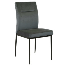 Krzesło Tapicerowane Demi, Ciemne Szare, Klasyczne, Czarne Nogi