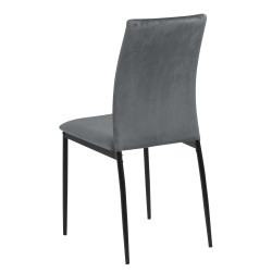Krzesło Tapicerowane Demina, Szare, Czarne Metalowe Nogi