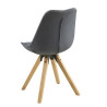 Krzesło Tapicerowane Dima, Ciemne Szare, Drewniane Nogi