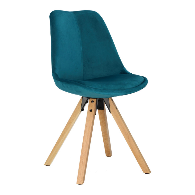 Krzesło Tapicerowane Dima VIC, Zielone, Welurowe, Drewniane Nogi