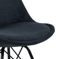 Krzesło Tapicerowane Eris, Antracytowe, Czarne Metalowe Nogi