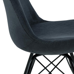 Krzesło Tapicerowane Eris, Antracytowe, Czarne Metalowe Nogi