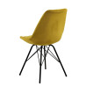 Krzesło Tapicerowane Eris, Żółte, Sztruks, Czarne Metalowe Nogi