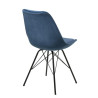 Krzesło Tapicerowane Eris, Niebieskie, Welwet, Czarne Metalowe Nogi