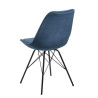 Krzesło Tapicerowane Eris, Niebieskie, Welwet, Czarne Metalowe Nogi