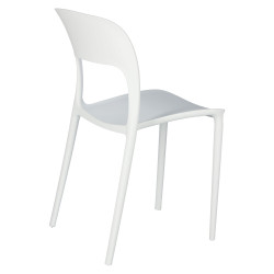 Krzesło Białe Flexi, bez podłokietników, z tworzywa, lekkie