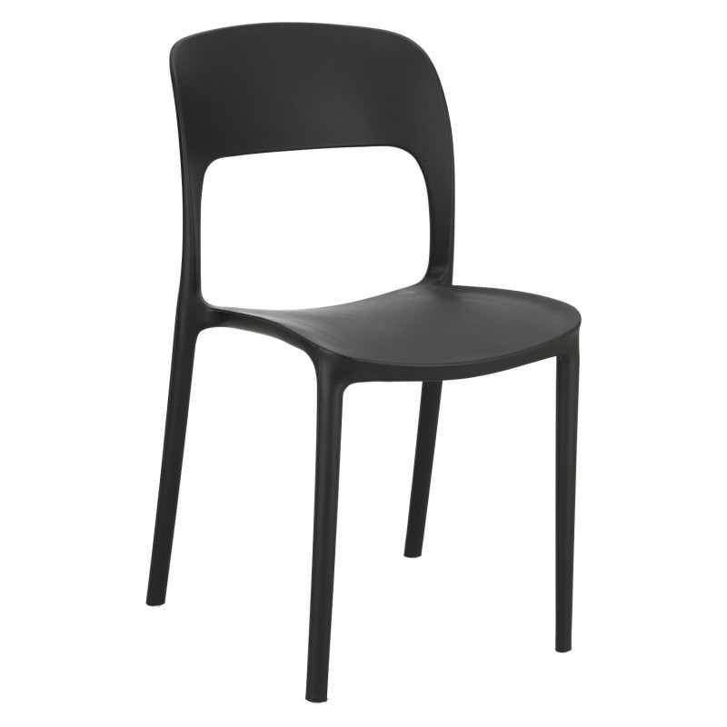 Krzesło Czarne Flexi, bez podłokietników, z tworzywa, lekkie