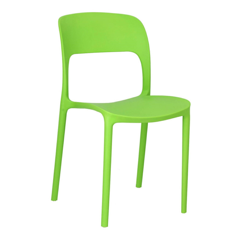 Krzesło Zielone Flexi, bez podłokietników, z tworzywa, lekkie