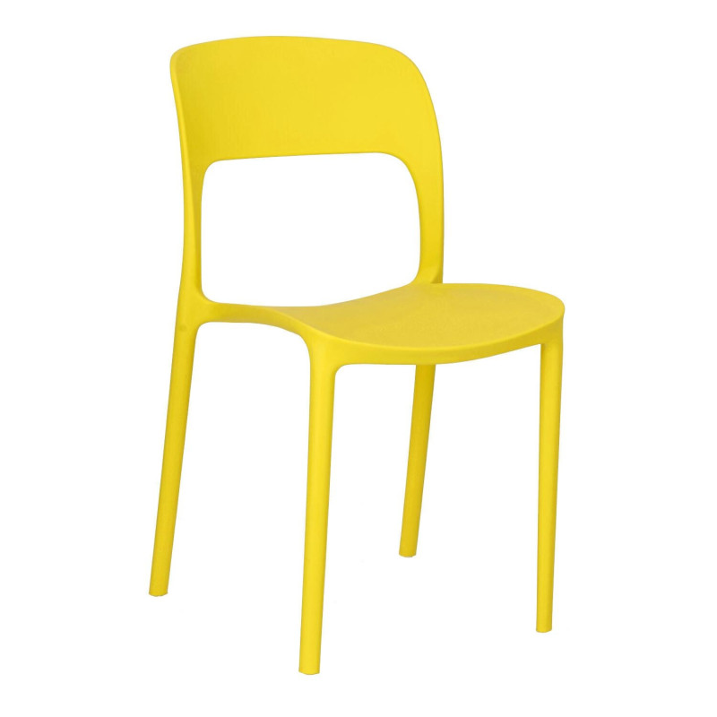 Krzesło Żółte Flexi, bez podłokietników, z tworzywa, lekkie