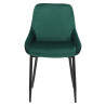 Krzesło Tapicerowane Floyd - Velvet, Zielone, Czarne Metalowe Nogi