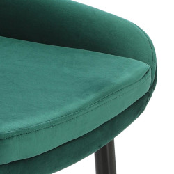Krzesło Tapicerowane Floyd - Velvet, Zielone, Czarne Metalowe Nogi