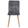 Krzesło Tapicerowane Frida, Szare, Pikowane, Bez Podłokietników, Drewniane Nogi