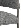 Krzesło Gato, Szare, Tapicerowane Oparcie i Siedzisko, Czarne Metalowe Nogi