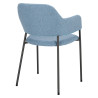 Krzesło Gato, Niebieskie, Tapicerowane Oparcie i Siedzisko, Czarne Metalowe Nogi