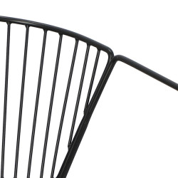 Krzesło Golig, Czarne, Ażurowe z Poduszką, Metalowa Podstawa i Oparcie