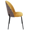 Krzesło Tapicerowane Irbil, Musztardowe, Oparcie Kolorowe, Czarne Metalowe Nogi