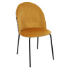 Krzesło Tapicerowane Irbil, Musztardowe, Oparcie Kolorowe, Czarne Metalowe Nogi
