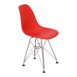 Krzesło Dziecięce P016 (Czerwone, Chromowane Nogi, Inspirowane DSR)