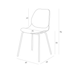Krzesło Layer 4, Szare, Minimalistyczne, Nowoczesne