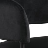 Krzesło Tapicerowane Lima, Czarne, Z Podłokietnikami, Czarne Metalowe Nogi