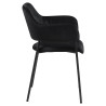 Krzesło Tapicerowane Lima, Czarne, Z Podłokietnikami, Czarne Metalowe Nogi