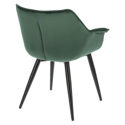 Krzesło Tapicerowane Lord - Velvet, Zielone, Czarne Metalowe Nogi